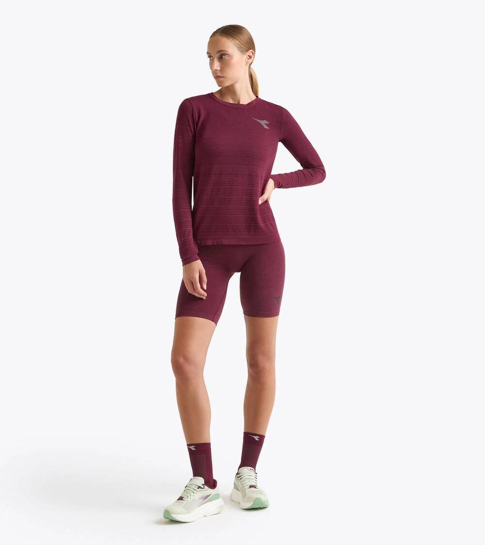 NEW DIADORA stratouno running shorts in maroon banner